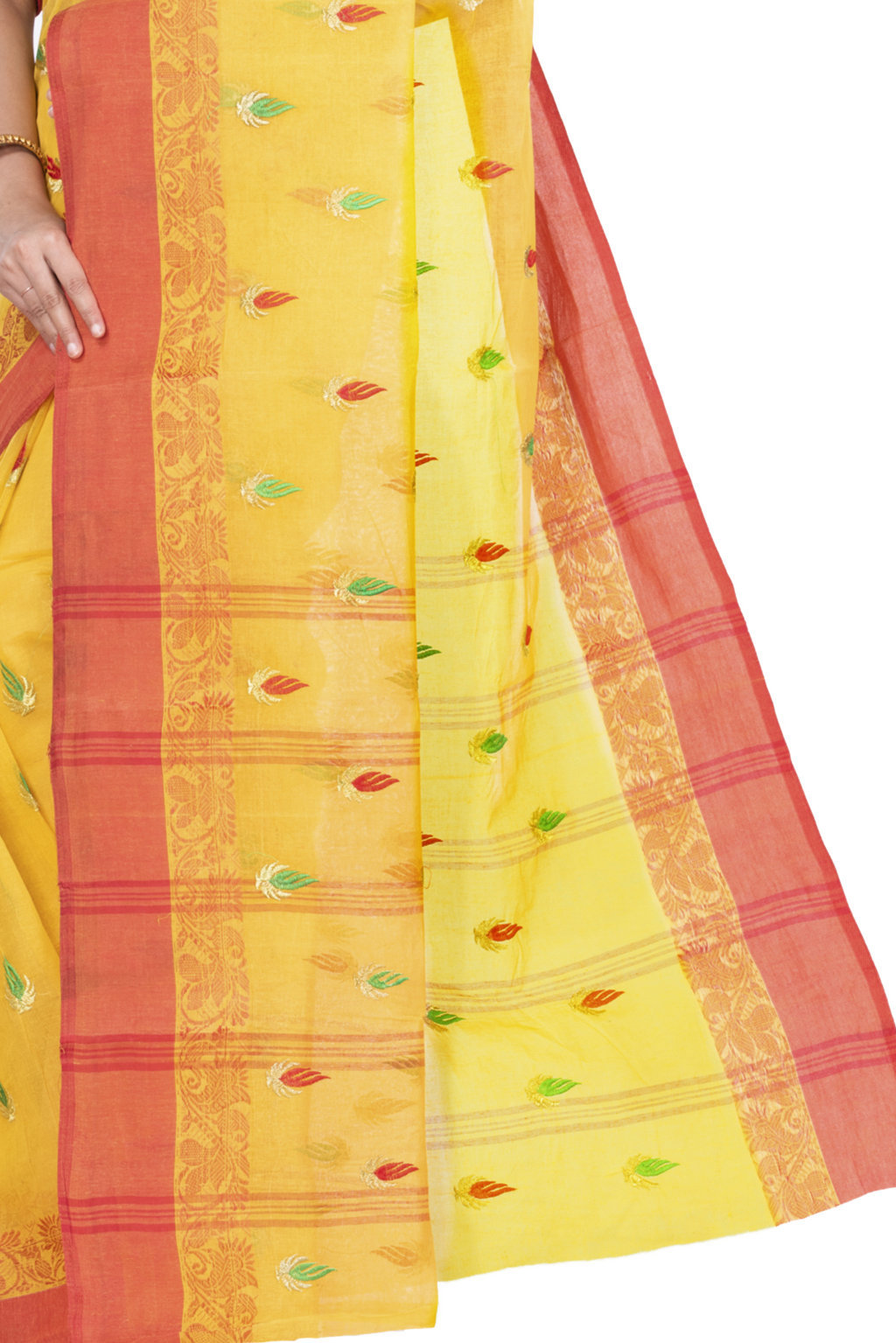 Yellow Pure Cotton Dip_Embro Tant Embroidery (659)